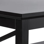 ChooChoo Oxford Coffee Table with Thicker Legs, Black Wood Coffee Table with Storage for Living Room