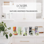 LOVSPA Reed Diffuser Set, Unwind Eucalyptus & Mint Scented Oil Diffuser with Sticks, Home Fragrance Accessories for Bathroom Shelf Decor, Aroma Diffusers for Home or Office Desk, USA Made