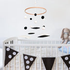 Montessori Mobile, Black and White Baby Crib Mobile, Neutral Nursery Mobile Decoration for Pack N Play, for Baby Boy & Girl, Sun, Moon, Star, Snow, Cloud