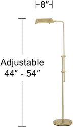 Regency Hill Tony Traditional Farmhouse Adjustable Pharmacy Light Floor Lamp Standing 54" Tall Gleaming Brass Gold Metal Rotating Head Decor for Living Room Reading House Bedroom Family Home
