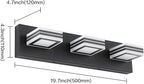 SOLFART 3 Light Bathroom Vanity Light Over Mirror Led Vanity Light Fixture Matt Black Lights for Bath Dimmable Modern Vanity Lights
