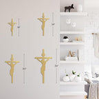 SIGNLEADER Metal Wall Art Decor A Men on Cross Minimalist Modern Abstract Wall Sculpture Hangings Home Decoration for Living Room, Bedroom, Bathroom, Kitchen, Outdoor - 24" Gold