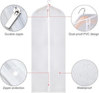 Zilink Garment Bags for Long Dresses 60-inch Translucent Suit Bag with Full-Length Zipper (Set of 6) for Dance Costumes Gown Dress Clothes Storage [Upgraded Version]