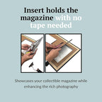 Creative Picture Frames 11.25 x 14 Magazine Frame with Full-Strength Glass, Holds Up To A 1/4" Thick Media with Installed Hangers for Easy Mounting, 12x15 Black Frame with Black Mat