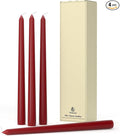 10-Inch Tall Dripless Taper Candles Set of 4 - Dark Red Tapered Candles, Perfect for Christmas - Smokeless, Unscented, Long Burning - Hand Poured, Colored Tall Candlesticks - Bordeaux