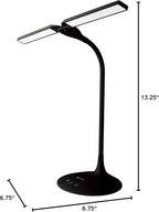 OttLite Pivot LED Desk Lamp – 3 Color Modes, 40-Minute Shut-Off Timer, Adjustable Neck, ClearSun LED, Touch Activated Controls, Gradual Dimmer, for Working, Crafting, Sewing, Studying (Black)