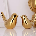 XMGZQ 2 Pcs Gold Decor Accents,Small Animal Statues,Modern Home Decorative, Birds Sculpture, Ornaments for Shelf, Bookshelf, Coffee Table,Knick Knacks Home Decor for Shelves(Gold Bird)