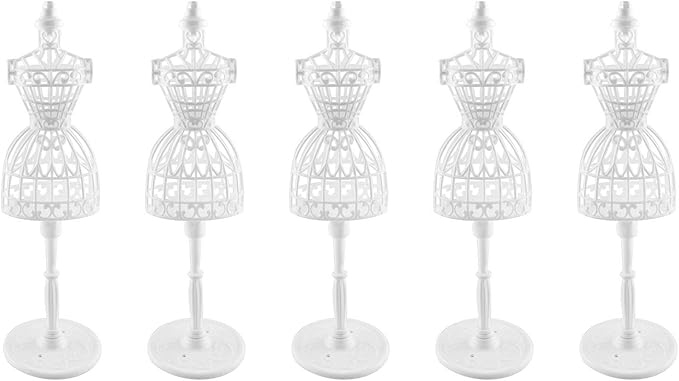 5pcs Doll Clothes Model Rack 220mm Hollow Art Model Frame Clothes Gown Display Mini Mannequin Model for Doll Toy Display
