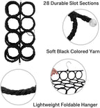 Super Z Outlet Foldable 28 Ring Hole Slots Space Saving Clothing Closet Hanger Scarf, Ties, Belts, Socks Organizer for Home Bedroom, Bathroom, Living Room (Black) (Pack of 2)