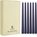 New Burning Formula Unscented Dripless 10-Inch Taper Candles Set of 12 - Navy Blue, for Wedding, Dinner - Smokeless, Long Burning - Hand Poured, Colored Tall Candlesticks - Azul Marino
