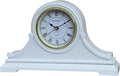 Mantel Clocks, Battery Operated, Silent Wood Table Clock with Westminster Chimes On The Hour, Solid Wooden Shelf Chiming Mantle Clock, 9" x 16" x 3" (White - Roman Numerals)