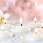3 Inch Vanilla Sugar Scented Floating Candles,36 Pack White Floating Disc Candles, 8-10 Hour Long Burning for Wedding Centerpieces, Home Spa, Holiday Party & Pool Decor,Outdoor Dinners