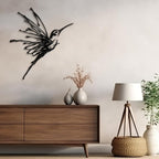 SIGNLEADER Metal Wall Art Decor Flying Bird Minimalist Modern Abstract Wall Sculpture Hangings Home Decoration for Living Room, Bedroom, Bathroom, Kitchen, Outdoor - 18" Black