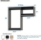 Modular Closet, 55" Wide Organizer with Hanging, Wood Tower Storage for Walk-in Closets, Wall Mounted Wardrobe Kit, Bedroom, Black
