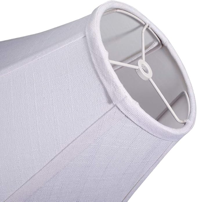 TOOTOO STAR Double White Lamp Shade Set of 2, Large Bell Lampshade for Floor Light and Table Lamp 6x14x10 inch, DIY Fabric Natural Linen Hand Crafted, Spider (White, 6x14x10 inch)