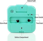 Small Battery Operated Analog Alarm Clock, Travel Clock, Quieter Bedside Clocks for Bedrooms Bathroom Shelf Desk, Green