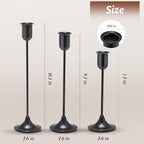 Black Candle Holder 6 Pcs Candlestick Holders, Taper Candle Stick Holder Decor, Modern Decorative Table Centerpiece, Fireplace Housewarming Candelabra, Candlelit Dinner Party Valentine's Day Décor
