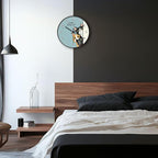 8 inch Plastic Wall Clock Battery Operated, Decorative Round Wall Clock, Quiet Wall Clock, Cat Pattern