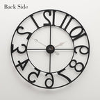 Modern Industrial Wall Clock with Cutout Metal Numerals, Grey and Gold Vintage Luxury Design for Living Room and Office Decor, 30 Inch