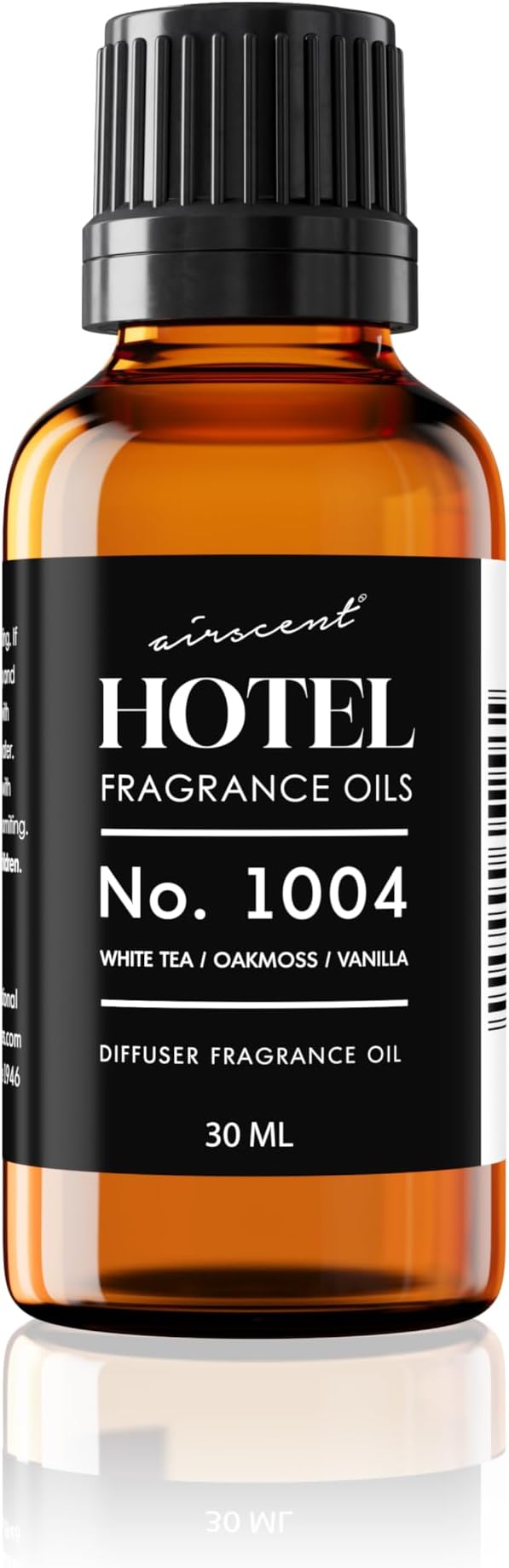 AirScent Hotel Diffuser Oil No. 1004 - White Tea, Oakmoss and Vanilla - Premium Fragrance Oil for Ultrasonic and Waterless Diffusers and Crafting - 30 mL, 1 fl oz Glass Bottle with Dropper