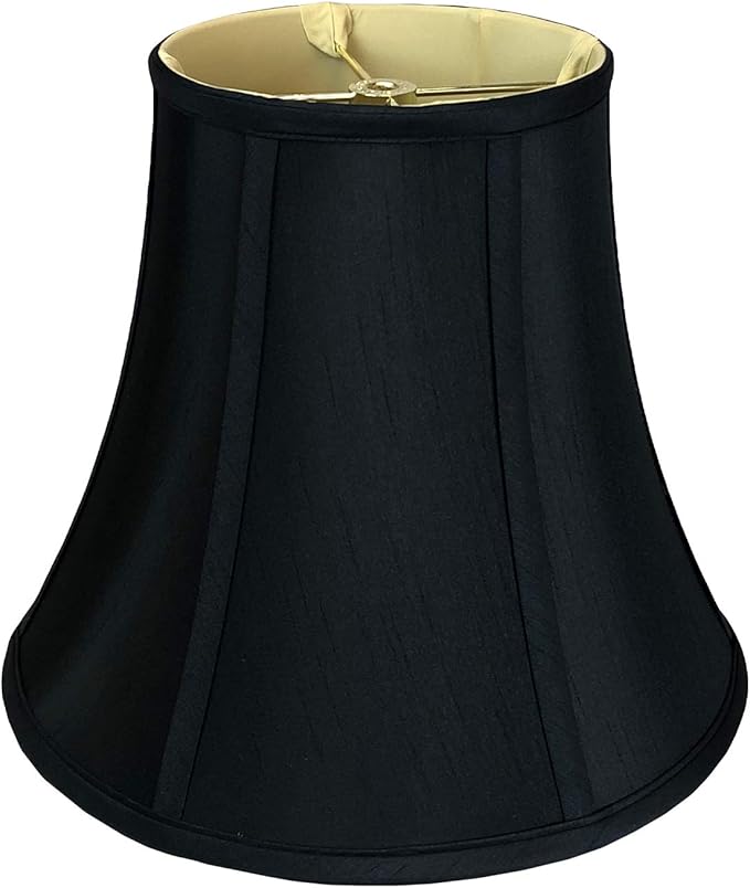 Royal Designs, Inc. BSO-704-8BLK/GL True Bell Basic Lamp Shade, 4 x 8 x 7.25, Black with Gold