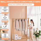 Garment Bags for Hanging Clothes Travel (Set of 12) Clothes Storage Bags Closet Cover for Open Closet with Zipper for Suit, Sweaters Travel Laundry Wardrobe Closet Garment Dust Cover