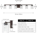 SineRise 6-Light Bronze Vanity Light with 3 Color Modes (3000K/4000K/6000K), Eye Protection LED Bathroom Light Fixture, Dimmable Modern Wall Light Over Mirror with Clear Glass Shade