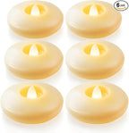 Homemory 6 Pack 3” Flameless Led Floating Candles, 200 Hour Battery Operated Flickering Waterproof Tealights for Cylinder Vases, Centerpieces at Wedding, Party, Pool, Holiday (Ivory Base)