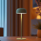 3-Height Adjustable Cordless LED Table Lamp (11.6"/8.66"/5.12") - Rechargeable Touch Control Desk Light with 2700K Warm Lighting, USB Powered for Bedroom, Camping & Romantic Dinners (Green)