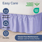 Wrap Around Dust Ruffle Bed Skirt - Lavender - Twin/Twin XL Size Beds with 18 Inch Drop - Easy Fit Elastic Strap - Adjustable Pleated Bedskirt w/Brushed Fabric Wrinkle Free - Women, Men, Kids & Teens