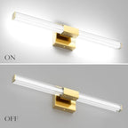 Ralbay 24inch Gold Bathroom Vanity Light Bar 22W Modern LED Vanity Lights Gold Bathroom Wall Mounted Light Fixtures Over Mirror(5500K White Light)
