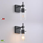 SOLFART 1 Light Vintage Vanity Light Bathroom Light Fixture Over Mirror Wall Sconces Black Bathroom Lighting