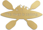 SIGNLEADER Metal Wall Art Decor - Kayak with Paddles Sport Minimalist Modern Abstract Wall Sculpture Hanging Home Decoration for Living Room, Bedroom, Bathroom, Kitchen, Studio, Outdoor - 24" Gold