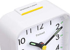 Small Battery Operated Analog Travel Alarm Clock Silent Non Ticking, Gentle Wake, Ascending Beep Sounds, Snooze,Lighted on Demand, Easy Set(White)