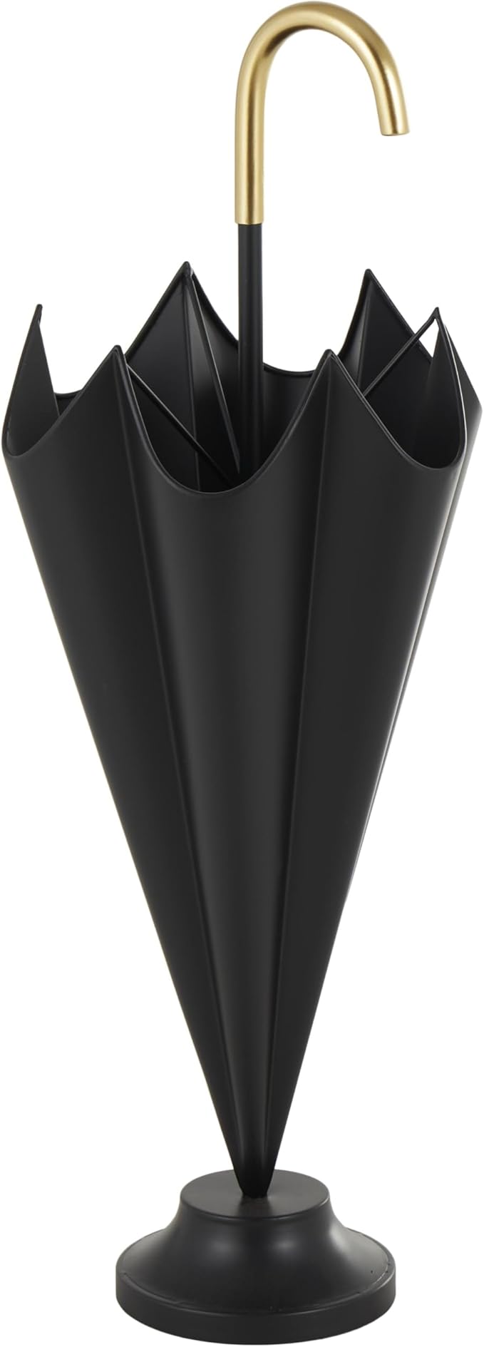 Deco 79 Metal Umbrella Stand with Gold Handle and Ball Details, 10" x 10" x 29", Black
