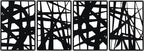 Bdor Decorative Metal Panels, Set of 4, 10.98" x 15.94", Modern Geometric Design, Black Metal Wall Art, Room Dividers, Architectural Elements for Home and Office Décor