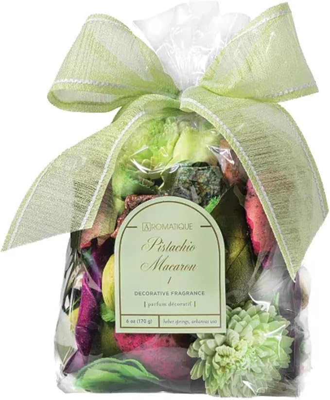 Aromatique, Scented Decorative Potpourri Bag of Fragrant Bowl Filler for Home and Office, Perfect for Bridal Showers, Holidays, Decorative Bowls, Fragrance (Pistachio Macaroon, 7 oz)
