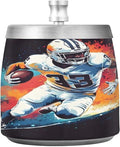 American Football Player Splash Ashtray with Lid, Outdoor Ashtrays for Patio, Stainless Steel Ashtray Odorless Smokeless for Home Office Balcony