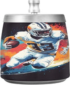 American Football Player Splash Ashtray with Lid, Outdoor Ashtrays for Patio, Stainless Steel Ashtray Odorless Smokeless for Home Office Balcony