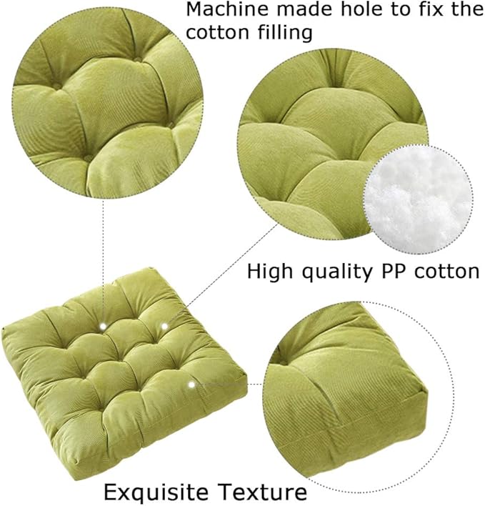 Tiita Outdoor Cushions Square Floor Pillow Thicken Tufted Seat Pad Large Floor Cushion for Yoga Meditation Living Room