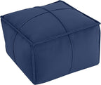MeMoreCool Stuffed Round Pouf Ottoman Foot Rest, Floor Pouf Foot Stool with Soft Foam Chunk Filling, Small Round Ottoman Footstool Circle Footrest for Living Room