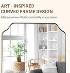 ANDY STAR Chrome Bathroom Mirror, 30x40 Inch Polished Chrome Rectangle Mirror, Scalloped Mirror for Bathroom, Anti-Rust Stainless Steel Metal Frame 1’’, Unique Shape Ideal for Home Remodel