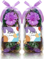 Qingbei Rina Spring Potpourri Bags,Lavender Scented Potpourri Bowl Filler,Purple Decorative Dried Flowers,Home Fragrance Sachet of Petals, Vase Fillers,Bathroom Decor(8.4 oz)