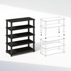 Furinno Turn-S-Tube Storage Shelves Set of 2, 3-Tier Stackable Standing Shelf, Open Corner Shelf, for Organization and Storage, Living Room, Garage, Home Office, Espresso