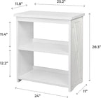 Natural Wood Bookshelf, 3 Tier Bookcase, Freestanding Display Storage Shelves Open Bookshelf for Bedroom, Living Room and Office (Brown, Open Table) (White, Table Open)