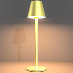 1-Pack Cordless Table Lamps - 5000mAh Rechargeable Battery Operated Desk Lamp, 3-Level Dimmable LED Night Light for Bedroom, Dining, Restaurant - Metal Design (Champagne Gold-1Pack)