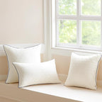 Oubonun 14x20 Pillow Inserts Set of 2 - Rectangle Decorative Throw Pillows for Sofa Couch Bed Living Room Beige 100% Polyester Filling 14 x 20 Inch Lumbar Pillows