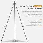 Nicpro Art Folding Easels for Display, 2 Pack 63 Inches Metal Floor Easel Stand Bulk Tripod Black Collapsible for Sign Artist Poster Wedding | with Carry Bag