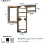 Modular Closet System, 66" Wide Closet Organizer System with Towers and Hanging, Wood Closet Tower Storage for Walk In Closets, Wall Mounted Wardrobe Organizer Kit System, Bedroom, Wood
