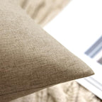 MIULEE Pack of 2 Decorative Outdoor Solid Waterproof Throw Pillow Covers Faux Linen Garden Farmhouse Cushion Cases for Patio Tent Balcony Couch Sofa 18x18 Inch Taupe Grey